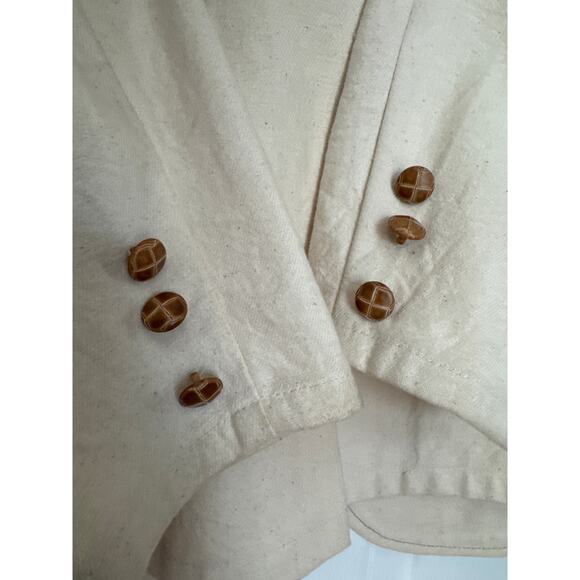 Vintage Pioneer Wear USA Cream canvas western coat tan corduroy collar Medium - Picture 10 of 16